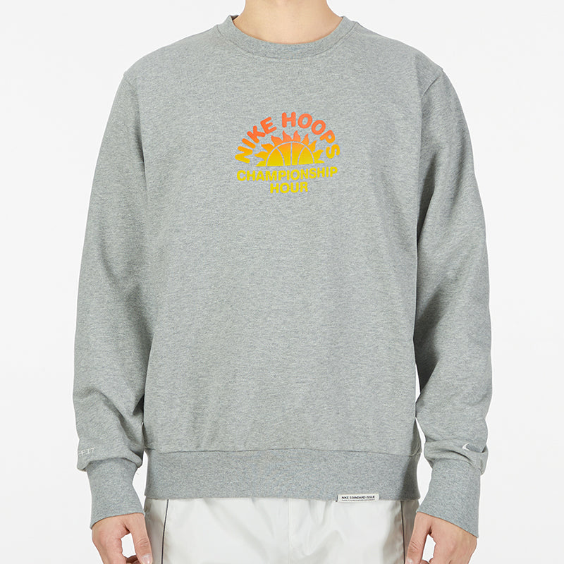 Nike Standard Issue Pattern Printing Loose Round Neck Sports Gray DJ3025-063