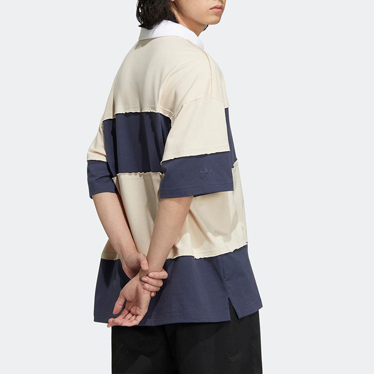 adidas x CHARR Short Sleeve Polo Shirt 'Cream White Navy' HR3467