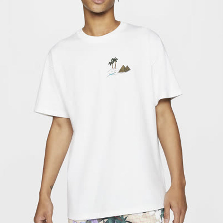 Nike SB Skate T-Shirt Back Shoe Skateboard Round Neck Short Sleeve White CU0297-100