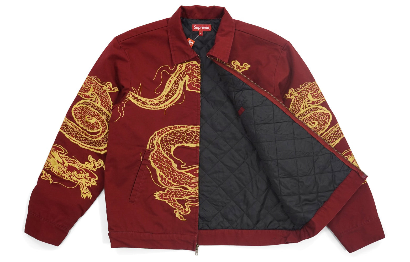 Supreme FW18 Dragon Work Jacket Red Dragon Robe China Embroidered Unisex SUP-FW18-426