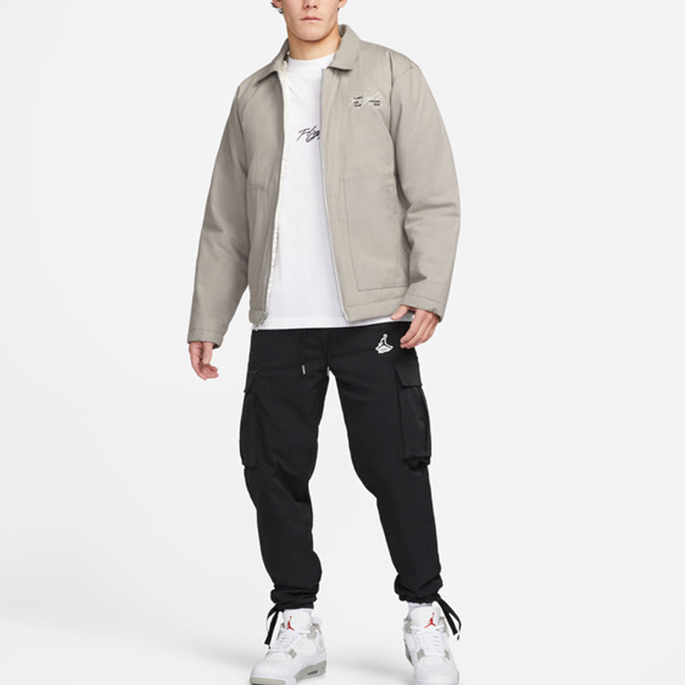 Air Jordan Alphabet Printing Zipper Jacket Gray DJ0239-016