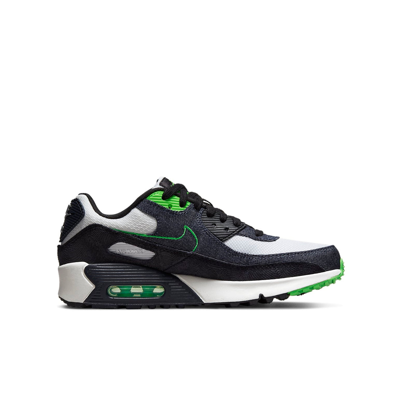 (GS) Nike Air Max 90 Leather SE 'Black Scream Green' DN4376-001