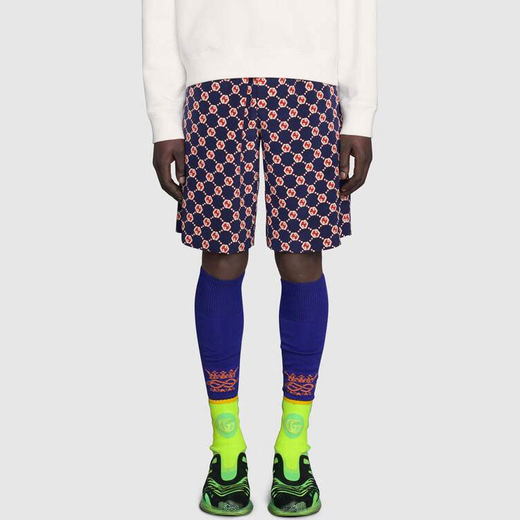 Gucci GG Hexagon Silk Crepe Shorts 'Blue Ivory' 654859-ZAF9W-4759
