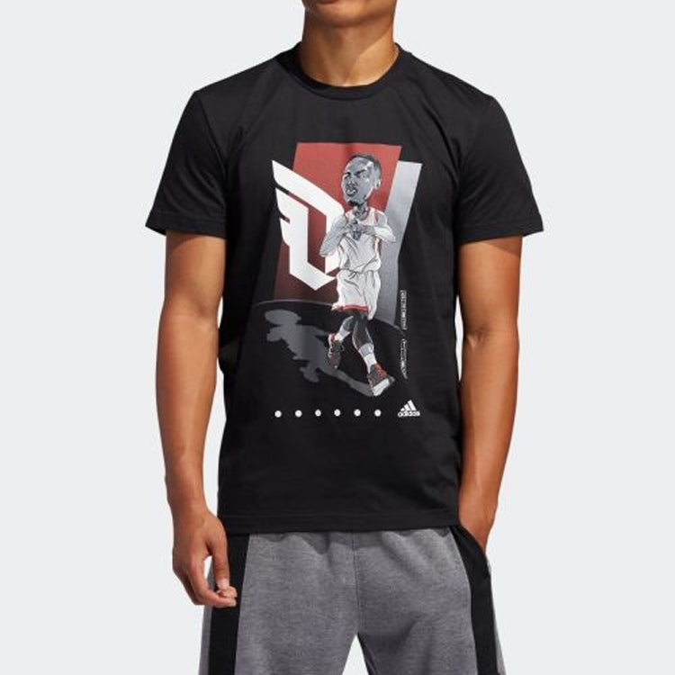 adidas Dame Gu Tee Basketball Sports Short Sleeve Black FM4775