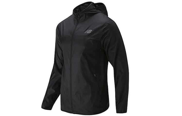 New Balance Men's New Balance Athleisure Casual Sports Running Long Sleeves hooded Woven Jacket Black AMJ71042-BK