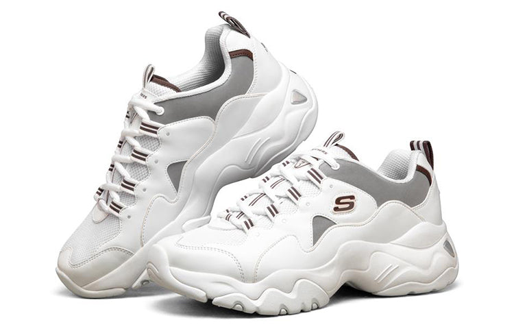 Skechers D'Lites 3.0 Low-Top Running Shoes White/Silver 888005-WSL