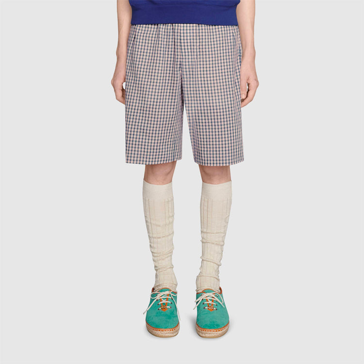 Gucci Mini Check Shorts With Gucci Cauliflower 'Blue' 659655-ZAG0G-4310