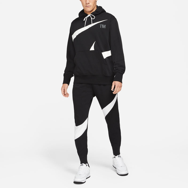 Men's Nike Large Logo Casual Knit Splicing Embroidered Sports Pants/Trousers/Joggers Autumn Black DH1024-010