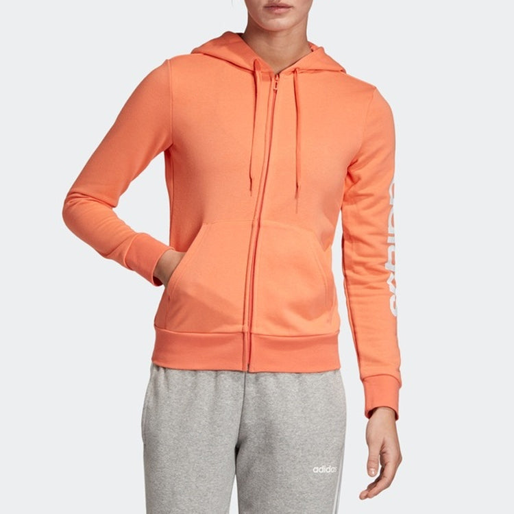(WMNS) adidas Logo Printing Hooded Jacket Pink EI0659