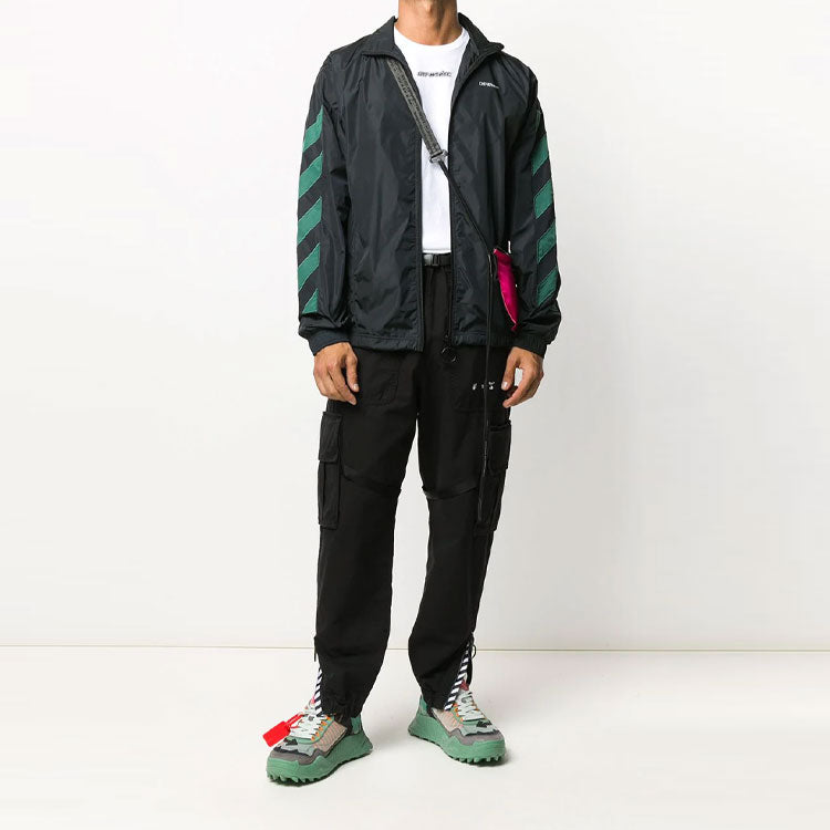 Off-White Logo Multiple Pockets Cargo Casual Pants Black OMCF004E20FAB0011001