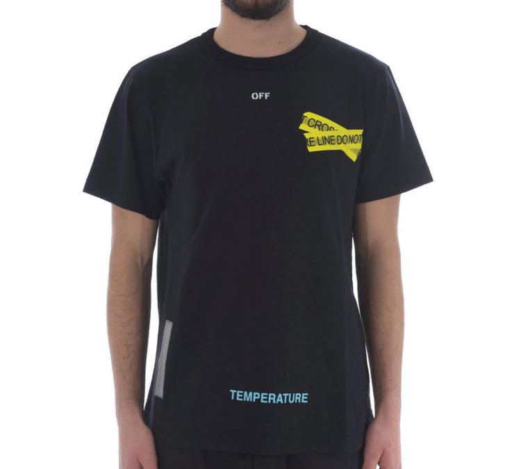 Off-White Yellow Arrow Short Sleeve Black OMAA002S181850061060