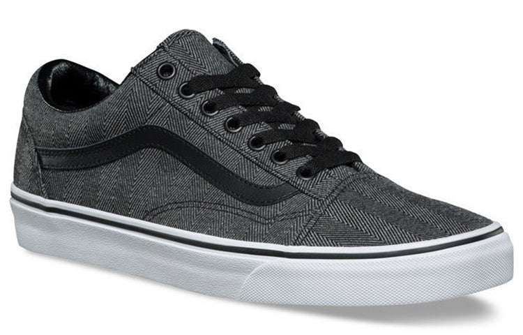 Vans Old Skool Wear-Resistant Non-Slip Low Top Casual Skate Shoes Unisex Black Gray Blackgray VN0A38G1U4J