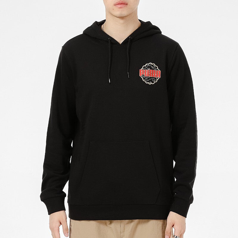 PUMA Logo Printing Solid Color Sports Black 532913-01