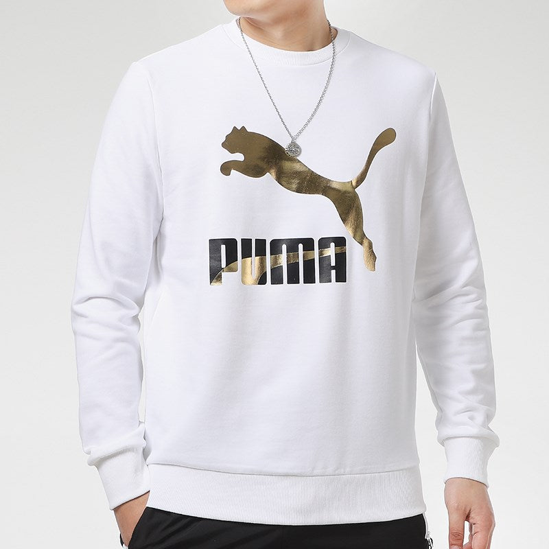 PUMA Archive Metallic Logo Sweater 'White Gold' 531367-02