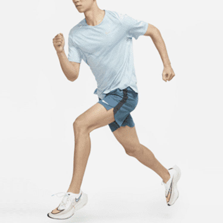 Nike Dri-FIT ADV TechKnit Ultra Solid Color Reflective Running Sports Short Sleeve Light Blue Gray DM4754-494