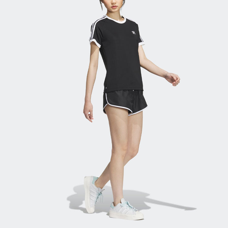 (WMNS) adidas originals Logo Laced Shorts 'Black' IU1292