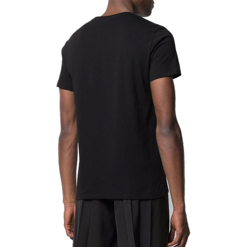 Men's Alexander McQueen SS21 Skeleton Micro Mark Round Neck Short Sleeve Black 662486-QRX04-1000