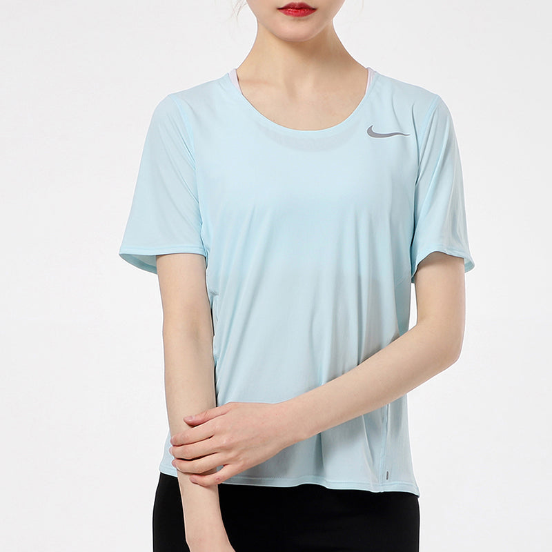 (WMNS) Nike Dri-FIT Training Sports Quick Dry Short Sleeve Blue CJ9445-474