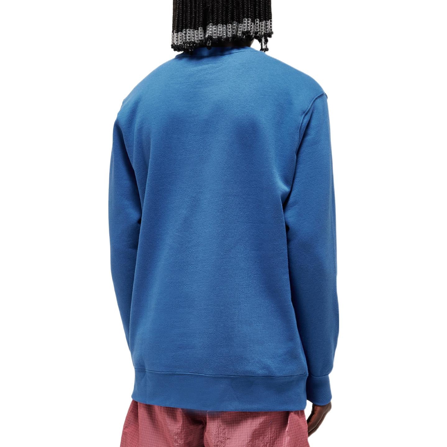 Nike Sportswear Club Solid Color Logo Embroidered Round Neck Long Sleeves Blue BV2662-407