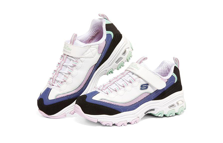 (GS) Skechers D'Lites 'White Blue Pink' 302536L-WLVB