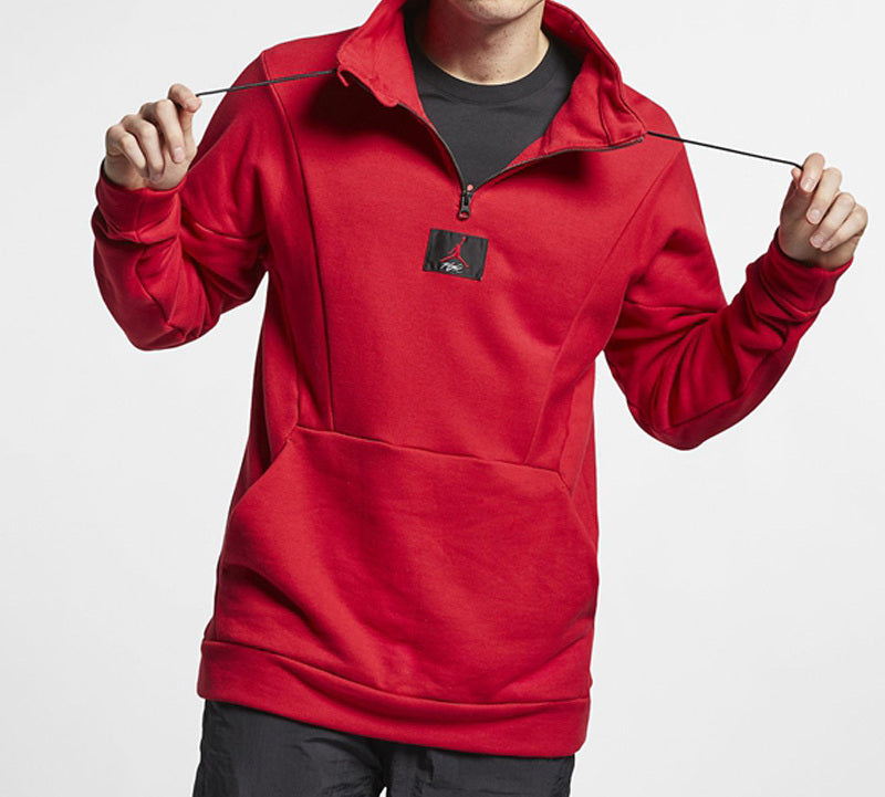 Air Jordan Half Zipper Athleisure Casual Sports Red AV2293-687