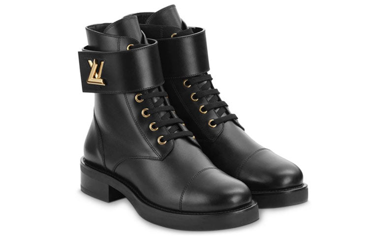 (WMNS) LOUIS VUITTON LV Wonderland Small Cowhide Martin boots Black 1A1IXU