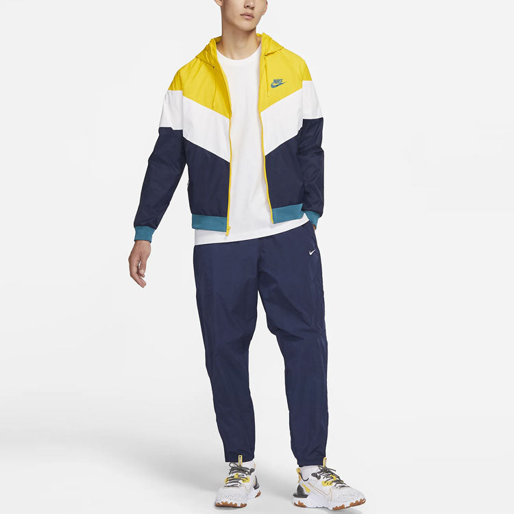 Nike Sportswear Windrunner Colorblock Casual hooded track Jacket Yellow DC4113-714