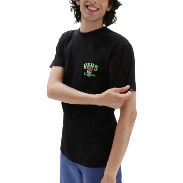 Vans x Crayola Rainbow T-Shirt 'Black Multi' VN0A7SOGYUY