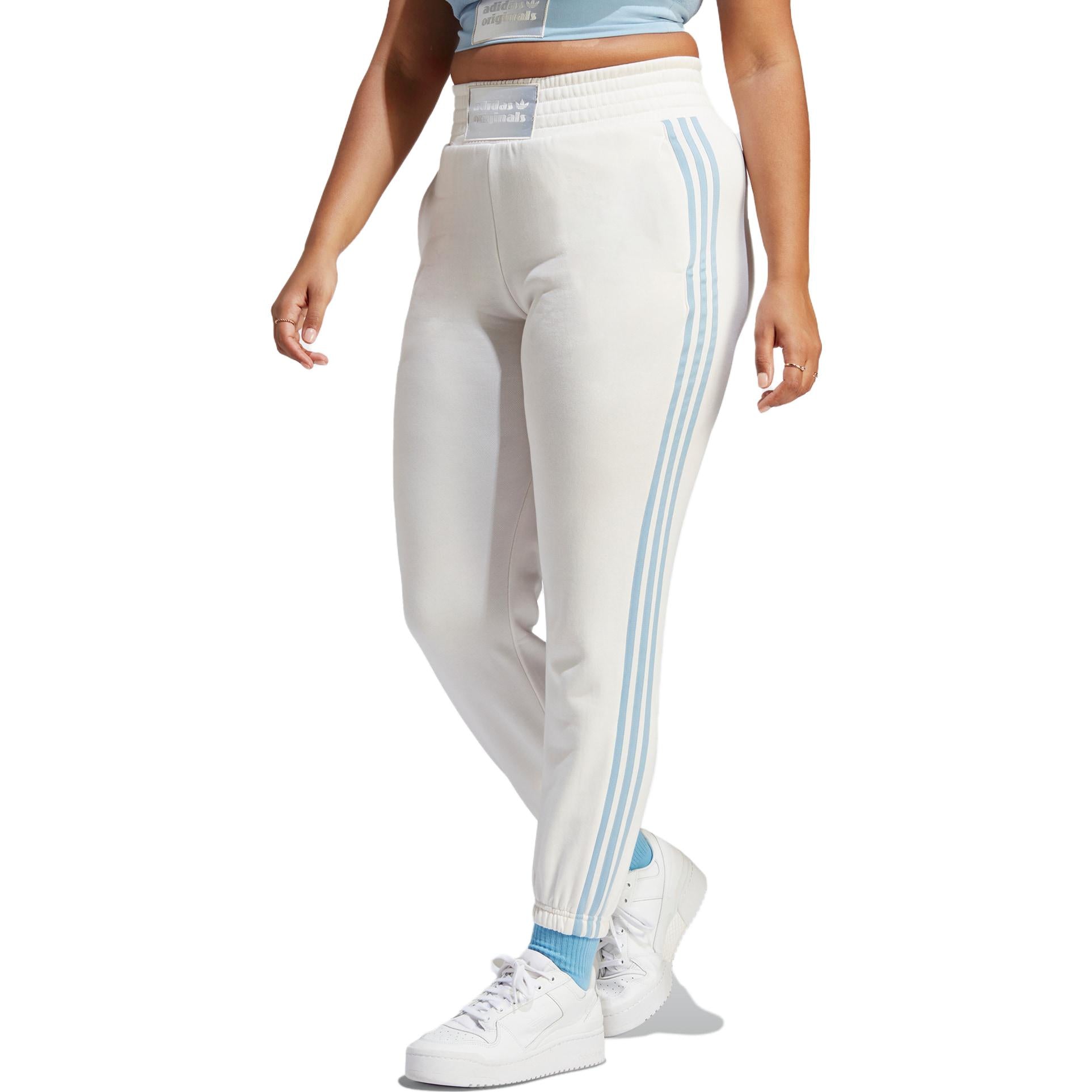 (WMNS) adidas Originals High Waist Sweatpants 'White Blue' IC8510