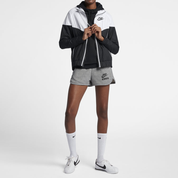 (WMNS) Nike Wind Runner Hat Zip Jacket White/Black 883496-011
