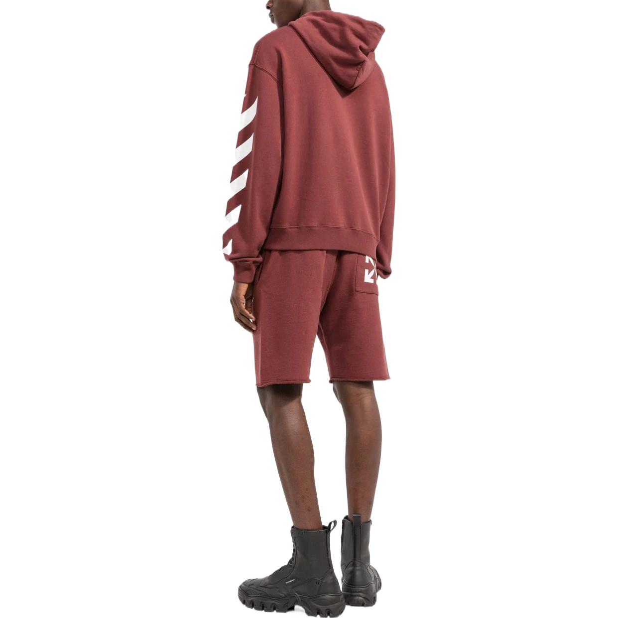 Men's Off-White FW22 Solid Color Logo Printing Sports Shorts Ordinary Version Red OMCI012F22FLE0022801