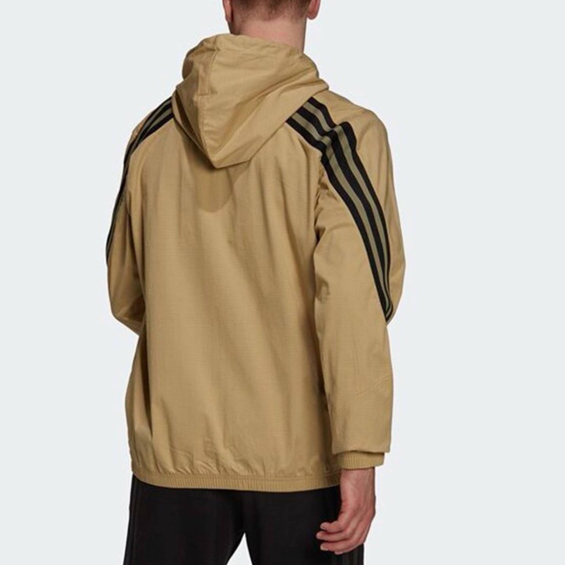 adidas hooded Windproof Athleisure Casual Sports Jacket Khaki H21536