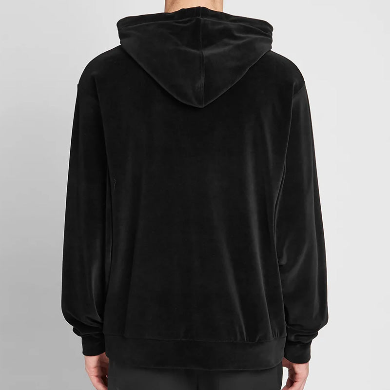 Gucci Logo Embroidered Velvet Hooded Sweatshirt Black 595530-XJBTC-1082