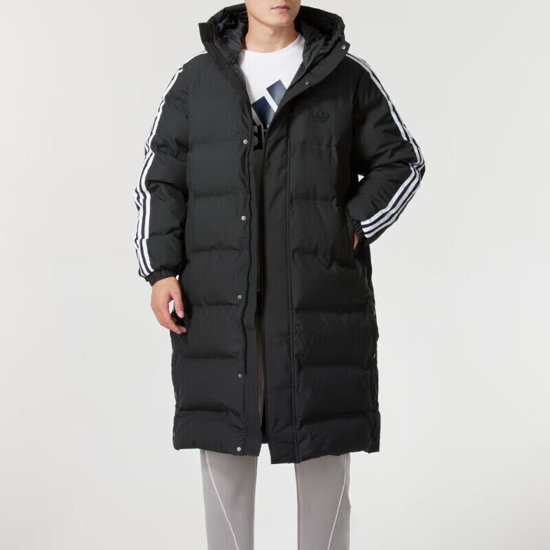 adidas Long Puffer Jacket Asia Sizing 'Black White' JD3749
