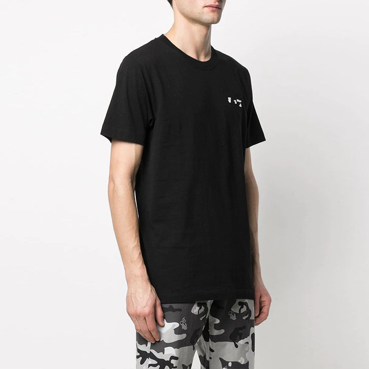 Off-White SS21 Logo Printing Round Neck Short Sleeve Black OMAA027S21JER0031001