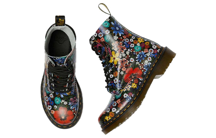 (WMNS) Dr. Martens 1460 Pascal Floral Lace Up Boots Black 26113102