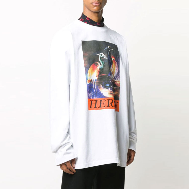 HERON PRESTON Os Heron Times Long Sleeve T-shirt 'White' HMAB016F20JER0020120