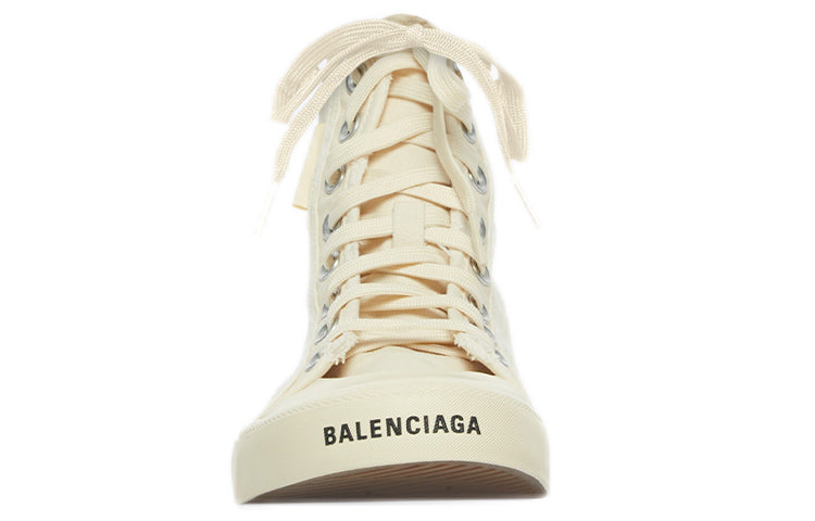 Balenciaga Paris High Top Sneakers 'White Destroyed Cotton and White Sole' 688752W3RC49090