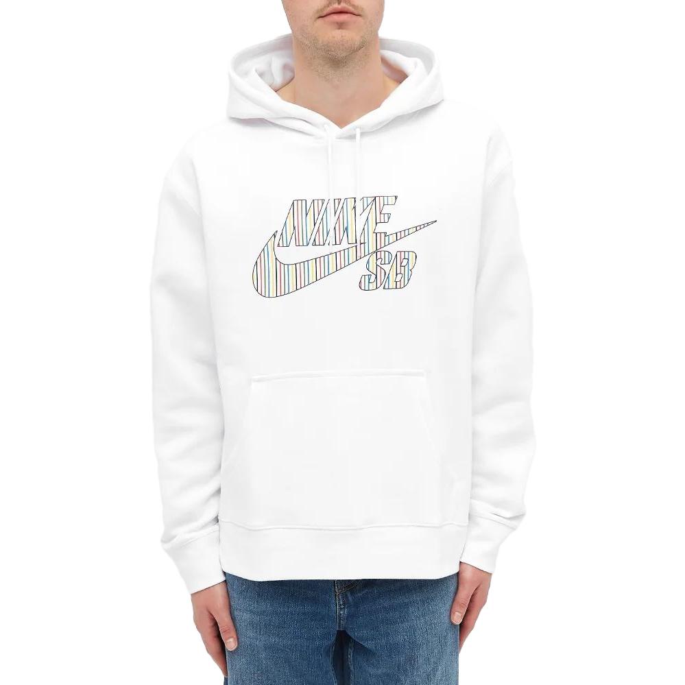 Nike SB Stripes Popover Hoodie 'White' CV0279-100