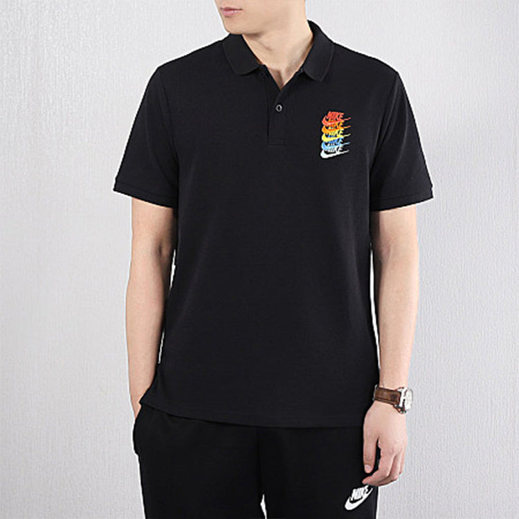 Nike Sportswear Polo Rainbow Gradient Polo Shirt Black CI9595-010