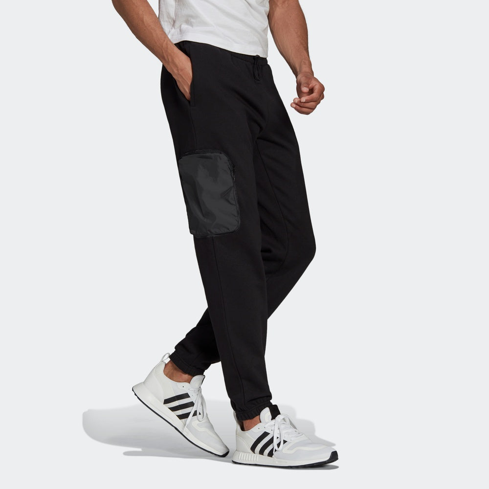 Men's adidas originals Side Zipper Pocket Bundle Feet Sports Pants/Trousers/Joggers Black H11485