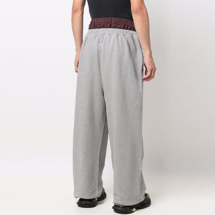 Balenciaga Trompe L'oeil Double Waistband Sweatpants 'Red Grey' 662627TKM366100