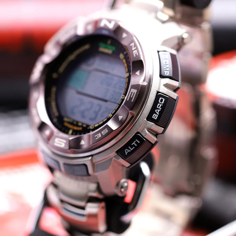 CASIO Waterproof Sports Shockproof Solar Powered Mens Black Digital PRW2500T-7