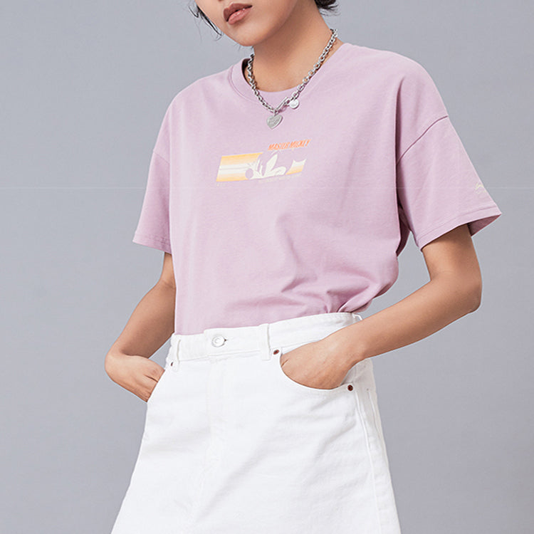 Li-Ning x Disney Crossover Mickey Printing Short Sleeve Pink AHSQ126-2