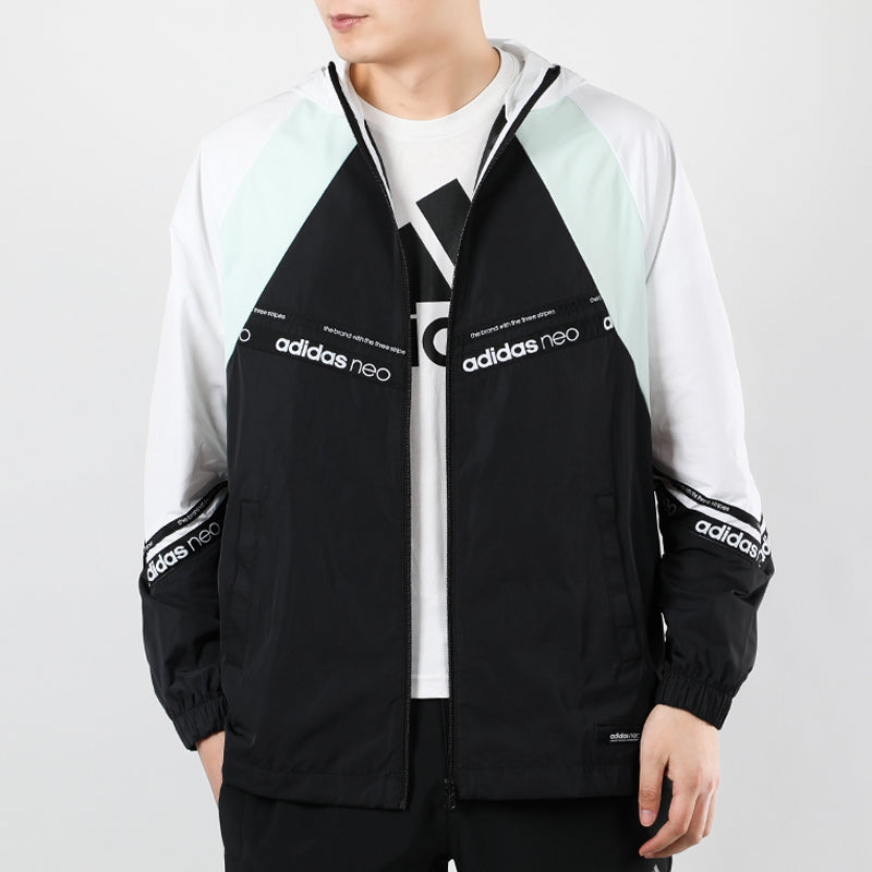 adidas neo M SS WB Cozy Casual Windproof Jacket White FN6534