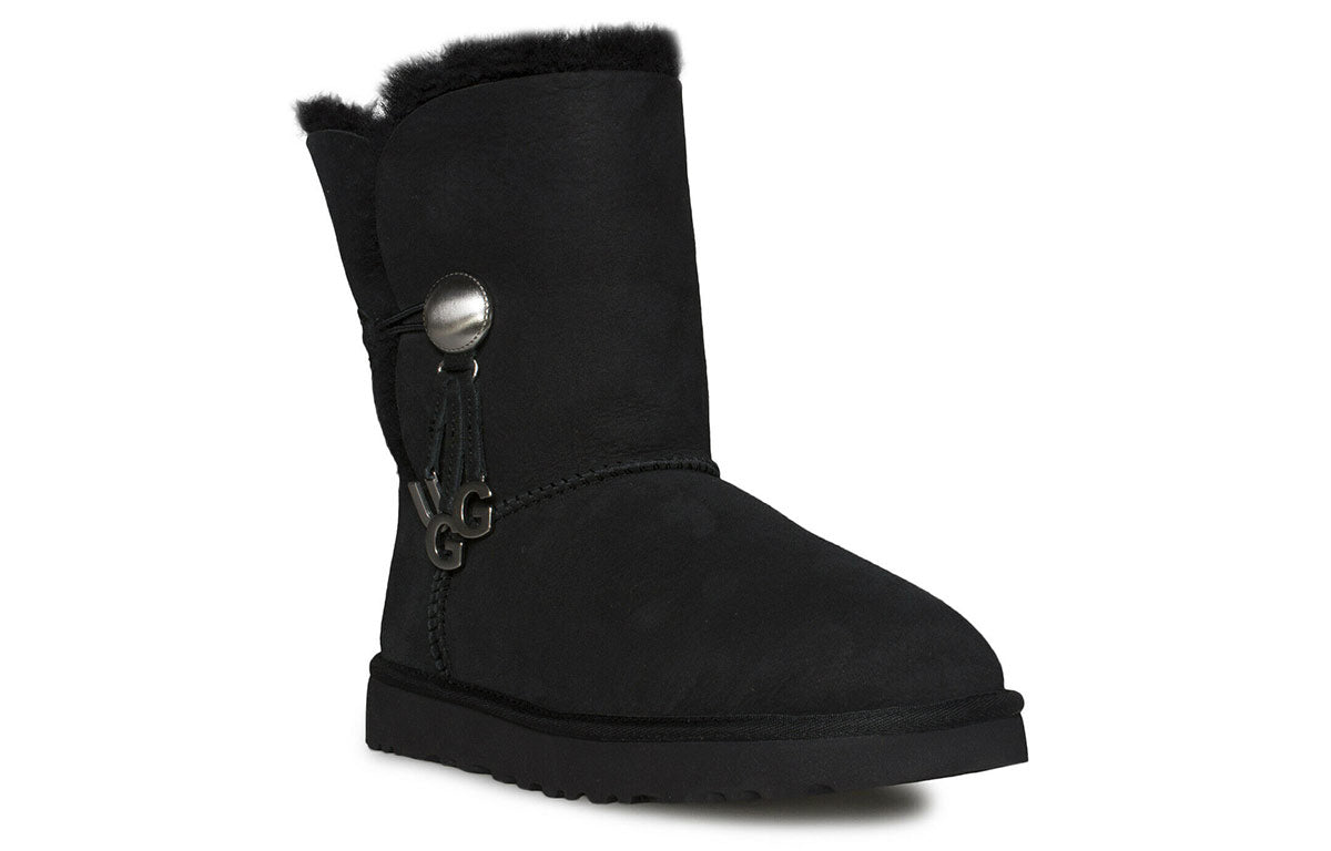 (WMNS) UGG Bailey Button Snow Boots Black 1096969-BLK
