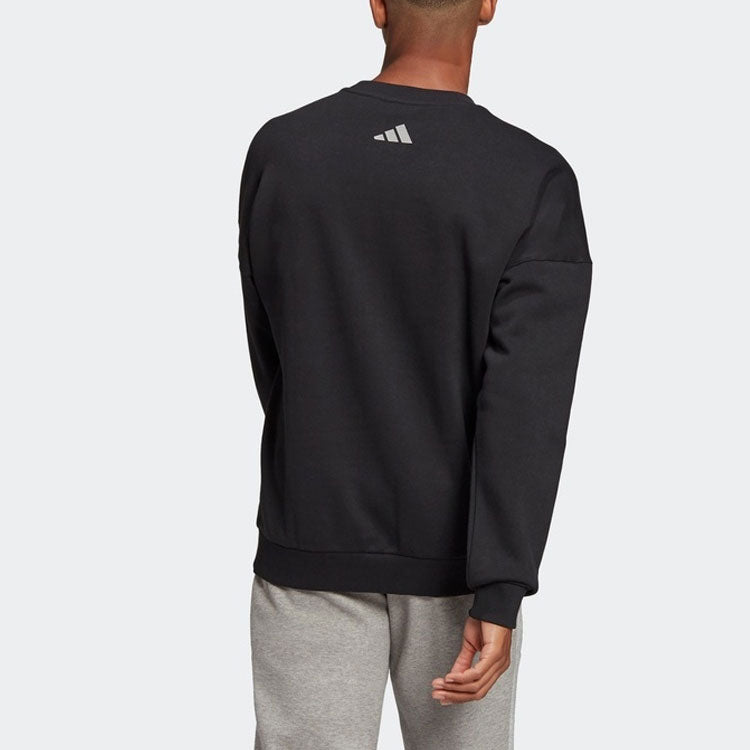 adidas Training Sports Printing Loose Round Neck Pullover Black GM6507
