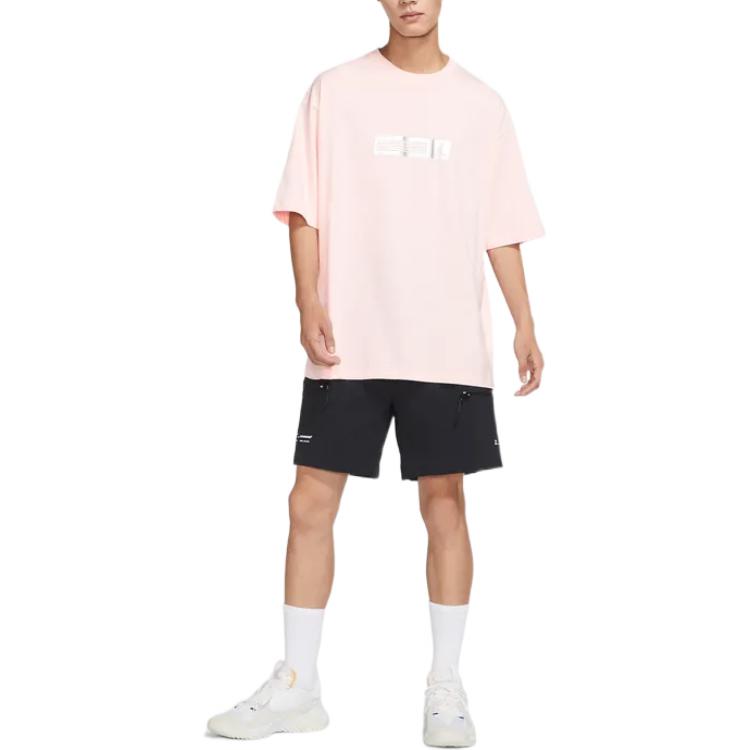 Air Jordan Solid Color Round Neck Pullover Brand Multi-Color Short Sleeve T-Shirt Men's Light Pink DX4251-610