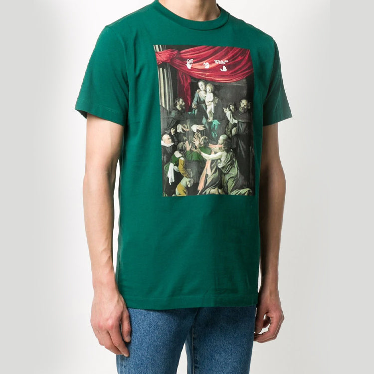 Off-White FW20 Caravaggio Printed Men Green OMAA027E20JER0085710