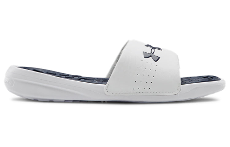 (WMNS) Under Armour Playmaker Fixed Strap Slide 'White Blue' 3000063-103